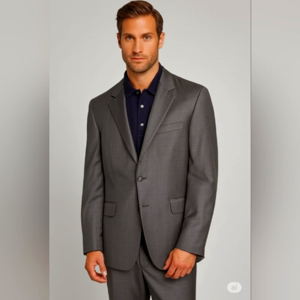 Arrow Dark Grey Wool Suit 40R/38x30